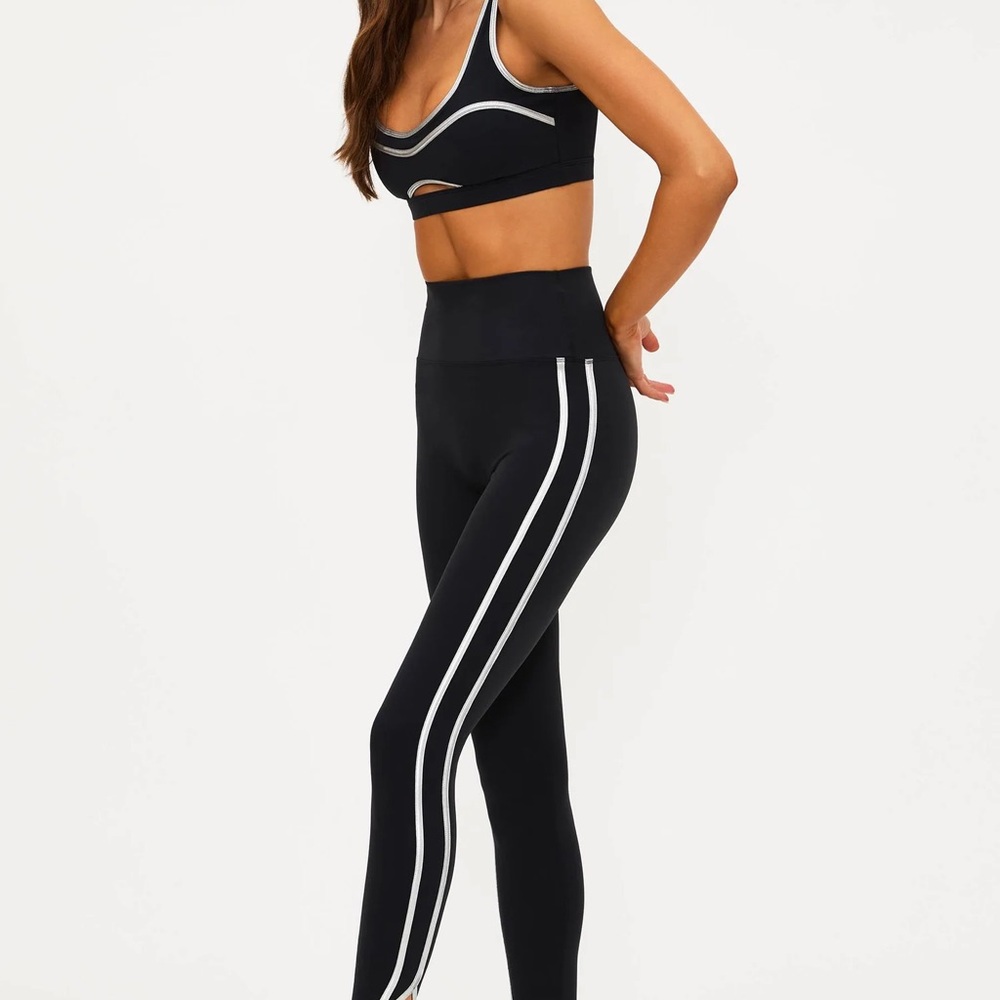 Beach Riot Moxie Top + Nella Legging Set Midnight Silver Shine